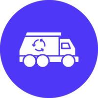 Trash Truck Glyph Multi Circle Icon vector