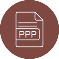 PPP File Format Line Multi Circle Icon vector