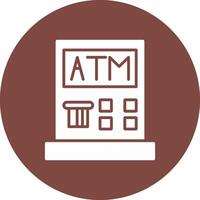 Atm Machine Glyph Multi Circle Icon vector