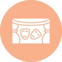 Theatre Glyph Multi Circle Icon vector