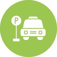 Parking Area Glyph Multi Circle Icon vector