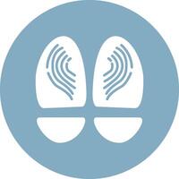Footprint Glyph Multi Circle Icon vector