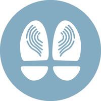 Footprint Glyph Multi Circle Icon vector