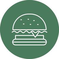hamburguesa rápido comida línea multi circulo icono vector