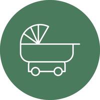 Pram Line Multi Circle Icon vector