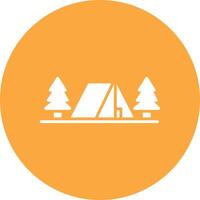 Camp Glyph Multi Circle Icon vector