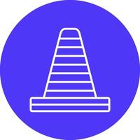 Traffic Cone Line Multi Circle Icon vector