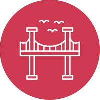 Bridge Line Multi Circle Icon vector