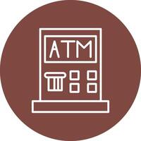 Atm Machine Line Multi Circle Icon vector