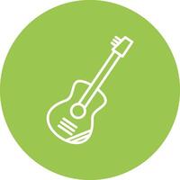 guitarra línea multi circulo icono vector