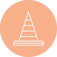 Traffic Cone Line Multi Circle Icon vector