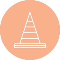 Traffic Cone Line Multi Circle Icon vector