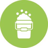 Bucket Glyph Multi Circle Icon vector