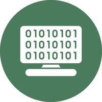 Binary Code Glyph Multi Circle Icon vector