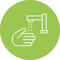 Hand Wash Line Multi Circle Icon vector