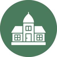 Cathedral Glyph Multi Circle Icon vector