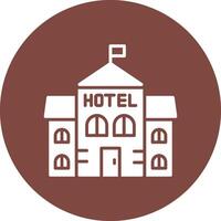 Hotel Glyph Multi Circle Icon vector