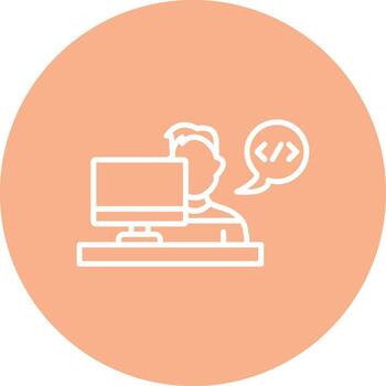 desarrollador línea multi circulo icono vector