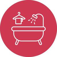 Bathtub Line Multi Circle Icon vector