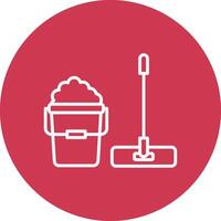 Mop Line Multi Circle Icon vector