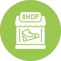 Shoe Shop Glyph Multi Circle Icon vector
