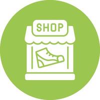 zapato tienda glifo multi circulo icono vector