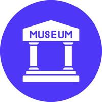 Museum Glyph Multi Circle Icon vector