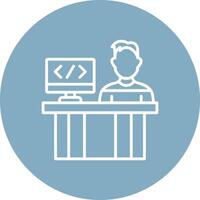 Programmer Line Multi Circle Icon vector