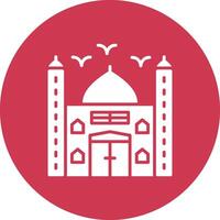mezquita glifo multi circulo icono vector