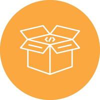 Open Box Line Multi Circle Icon vector