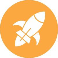 Rocket Ship Glyph Multi Circle Icon vector