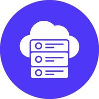 Cloud Data Glyph Multi Circle Icon vector