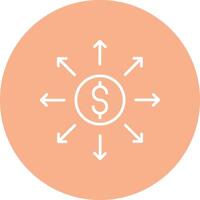 Dollar Network Line Multi Circle Icon vector