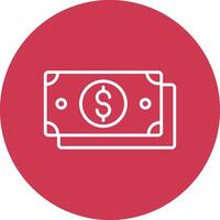 Dollar Bill Line Multi Circle Icon vector