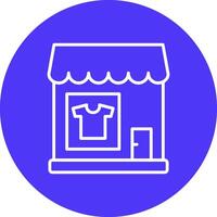 ropa tienda línea multi circulo icono vector