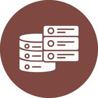 Databases Glyph Multi Circle Icon vector