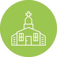 Iglesia línea multi circulo icono vector