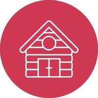 Cabin Line Multi Circle Icon vector