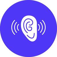 Listening Glyph Multi Circle Icon vector