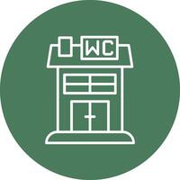 Toilet Line Multi Circle Icon vector