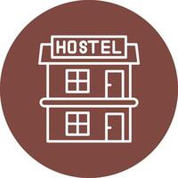 Hostel Line Multi Circle Icon vector