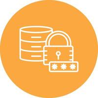 Secured Database Line Multi Circle Icon vector