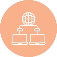 Data Network Line Multi Circle Icon vector