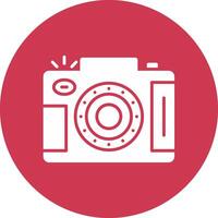 dslr cámara glifo multi circulo icono vector