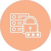 Secure Database Line Multi Circle Icon vector