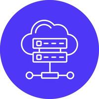 Cloud Database Line Multi Circle Icon vector