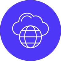 Cloud Network Line Multi Circle Icon vector