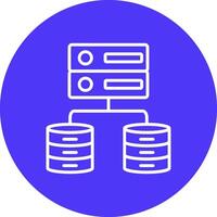 Data Server Line Multi Circle Icon vector