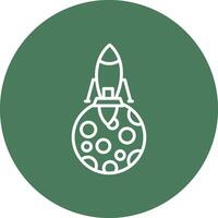 Moon Landing Line Multi Circle Icon vector