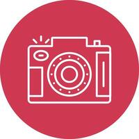 dslr cámara línea multi circulo icono vector